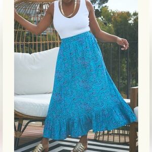 OH JOY! X THE ODELLS Blue Elastic Waist Pull On Maci Skirt (Size M)